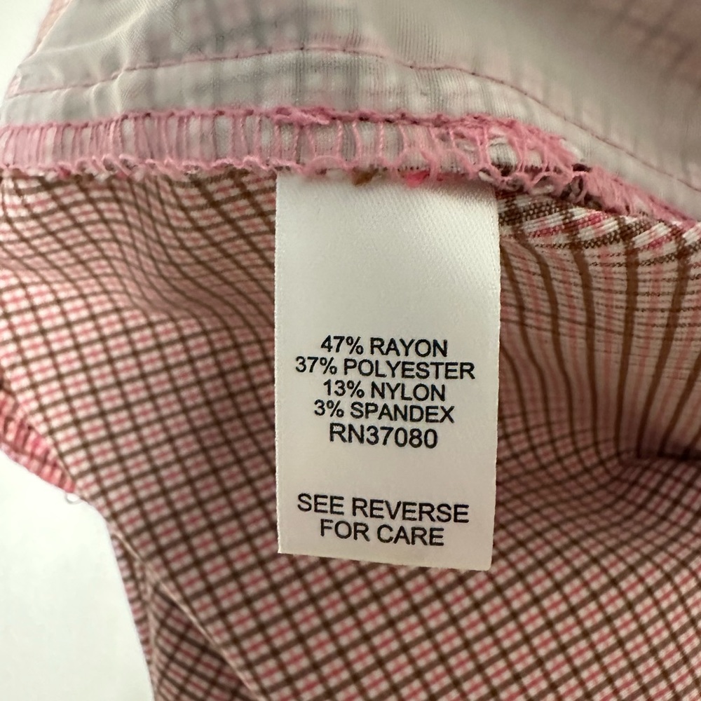 NWT Versona Chasing the Sun Pink Gingham Shorts XXL - Picture 7 of 13
